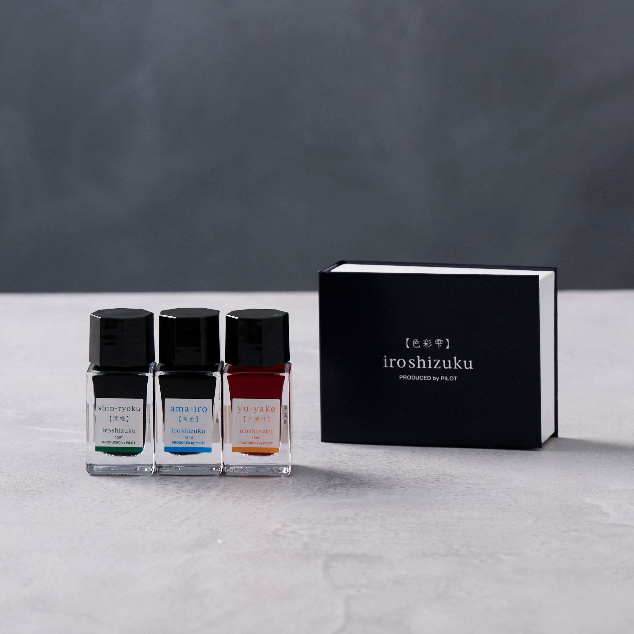 ガラスペン用インク C インク 色彩雫 (天色/夕焼け/深緑) – TSUCHI-YA