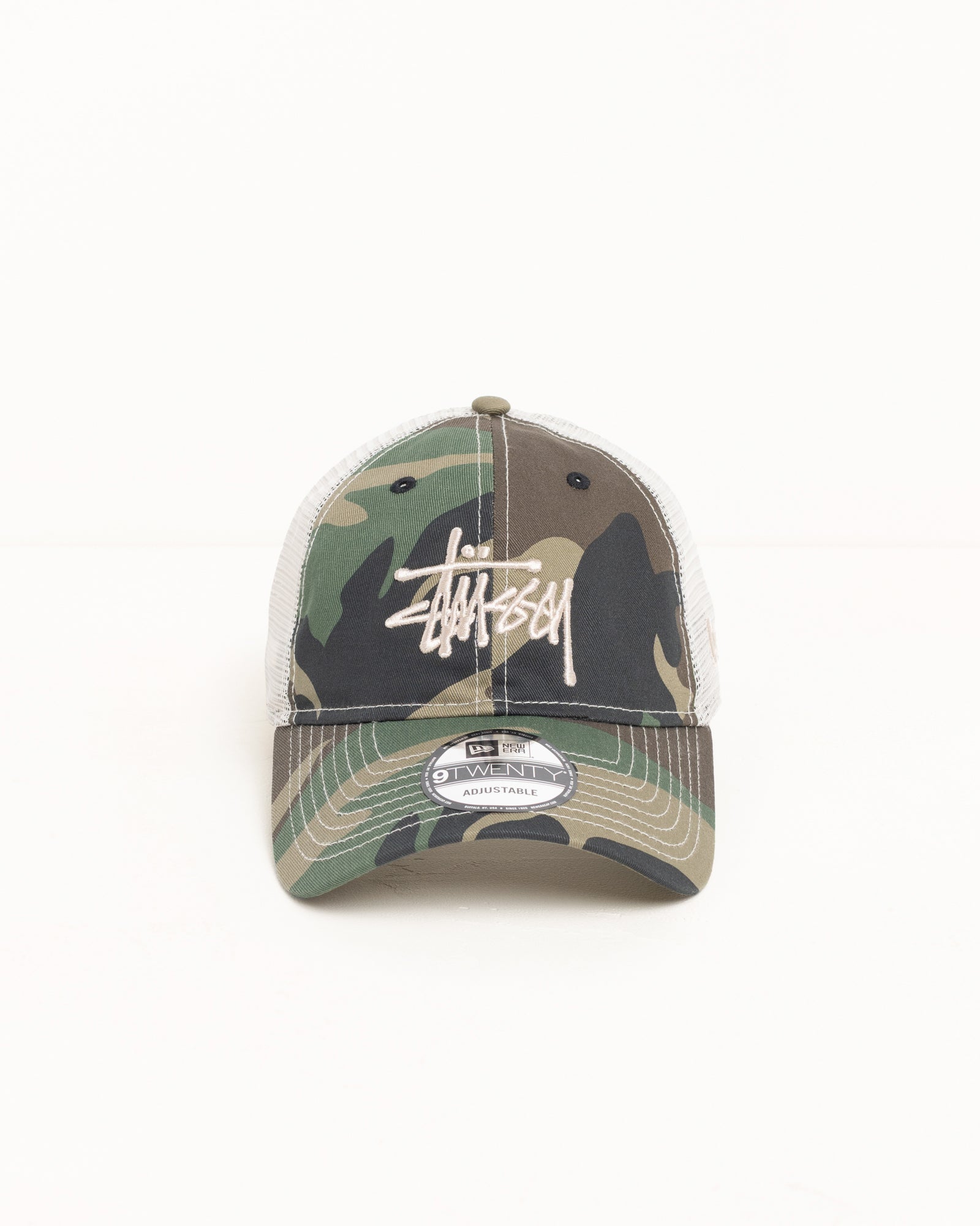 New Era 9TWENTY Basic Trucker – Woodland Camo | Headwear | Stüssy UK