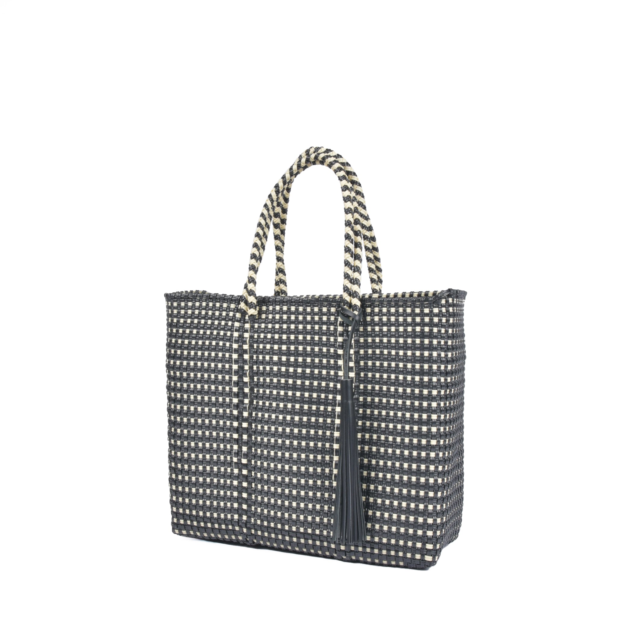 メルカドバッグ Mサイズ キンガム ブラック×クリーム