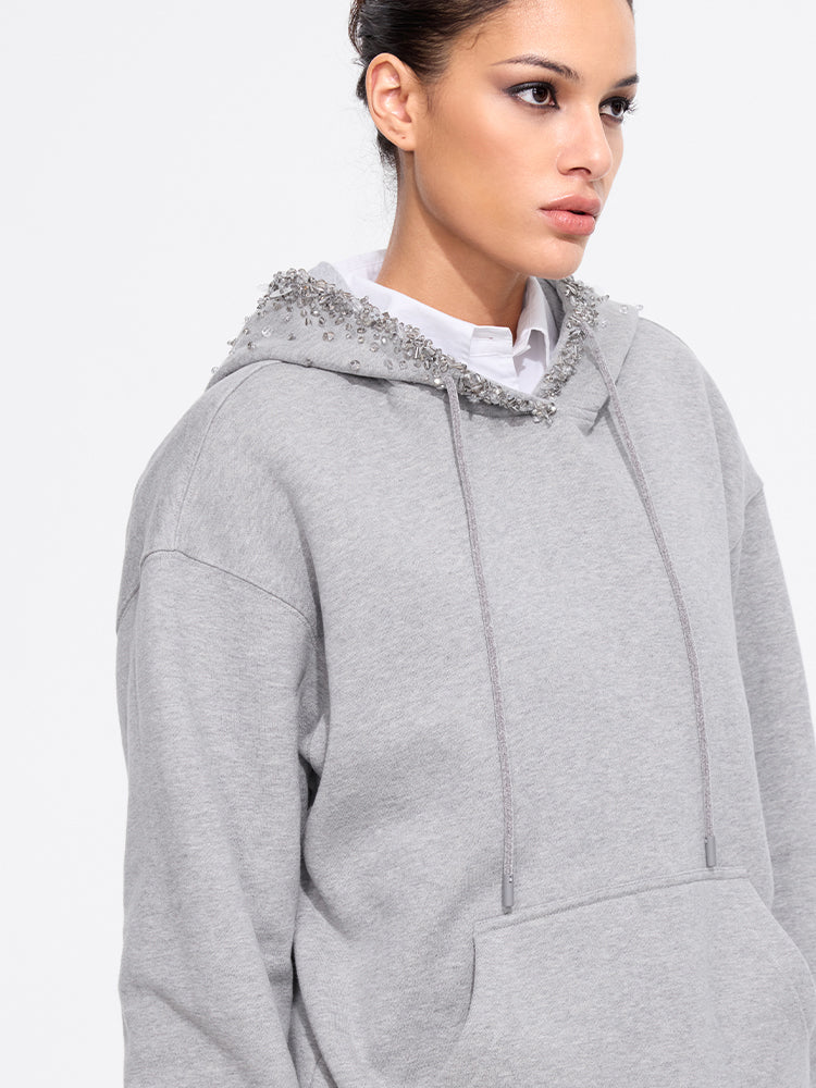 Hoodie with Beaded Embellishment - MISS SIXTY