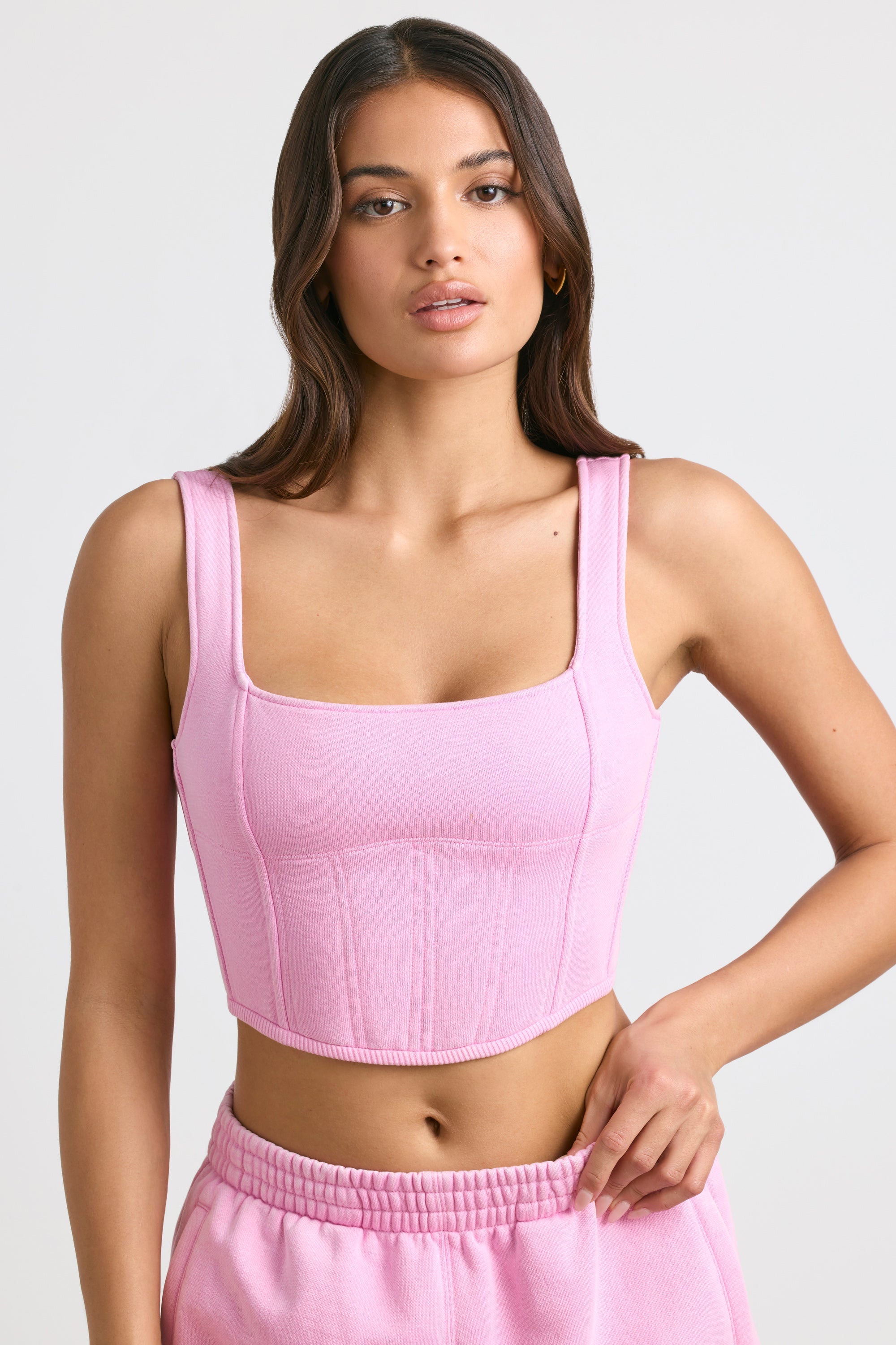 Desire Corset Crop Top in Bubblegum Pink | Oh Polly