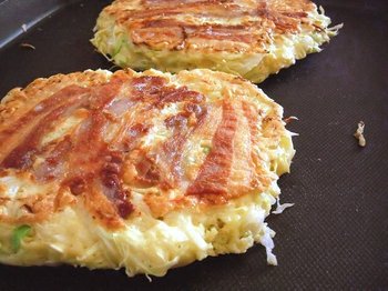 キャベツの千切りでお好み焼き！: いつものきもちで