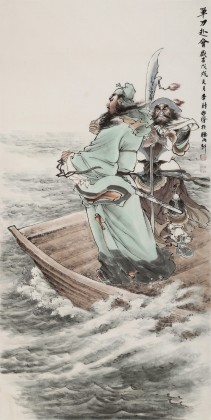 邹本财四尺古代人物画《忠义千秋》 - 关公/寿星- 99字画网