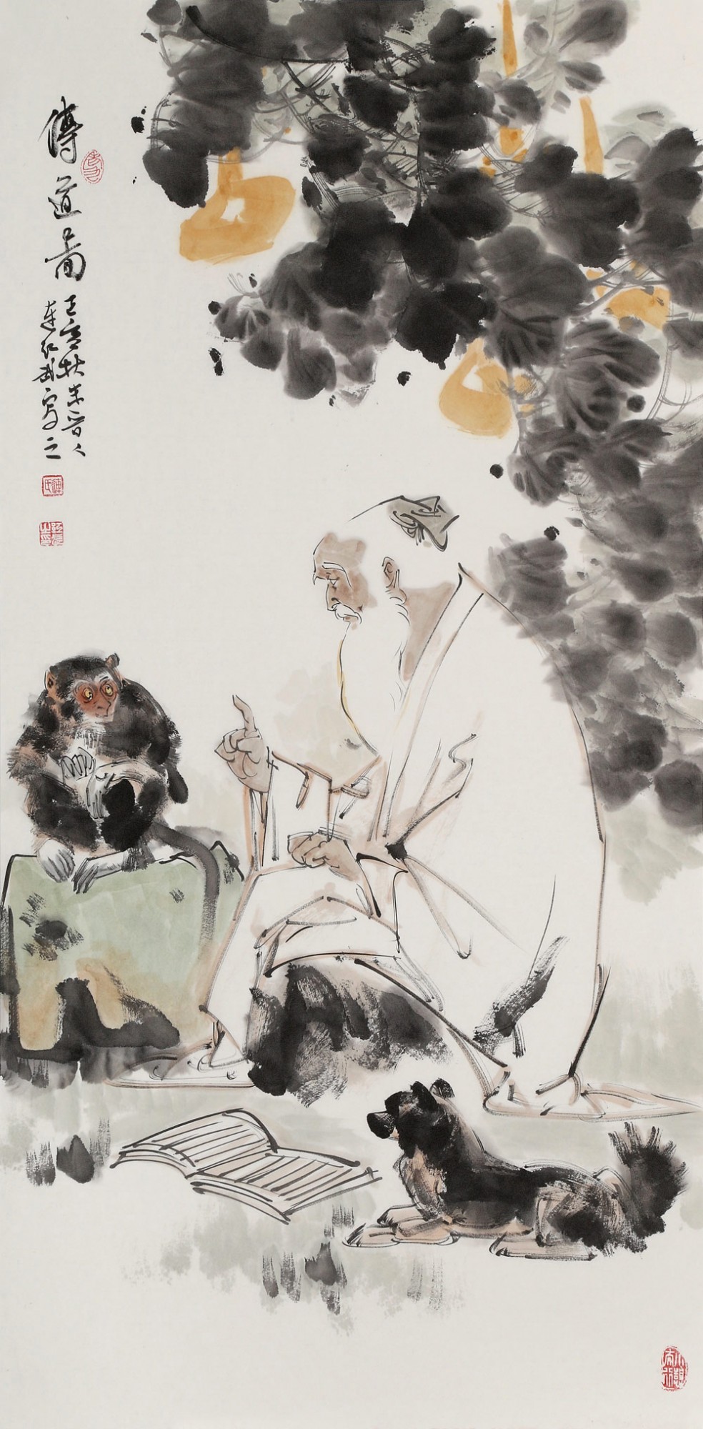 连红武三尺《传道图》 徐悲鸿画院华北分院副院长- 佛禅高士- 99字画网