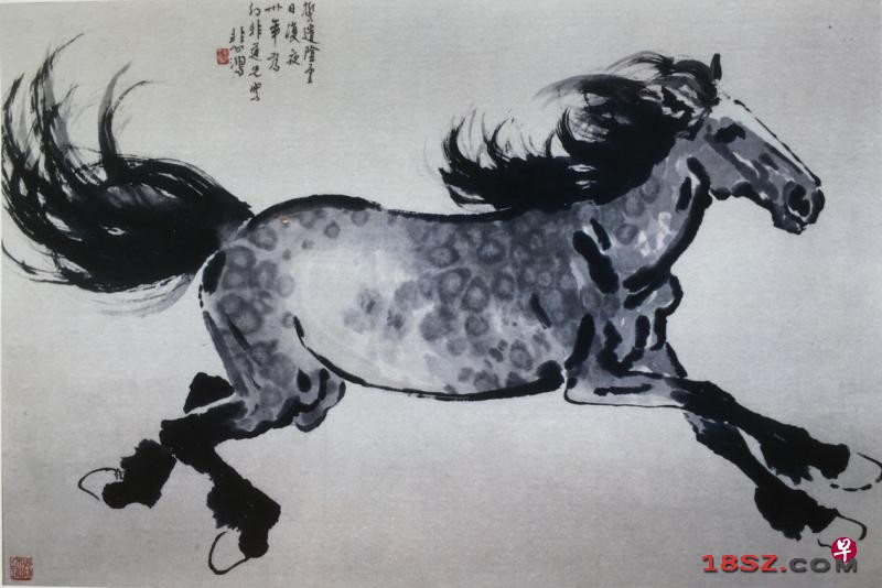 徐悲鴻 馬 掛け軸 四尺 中国絵画 書画 手描き 水墨 動物画 馬図