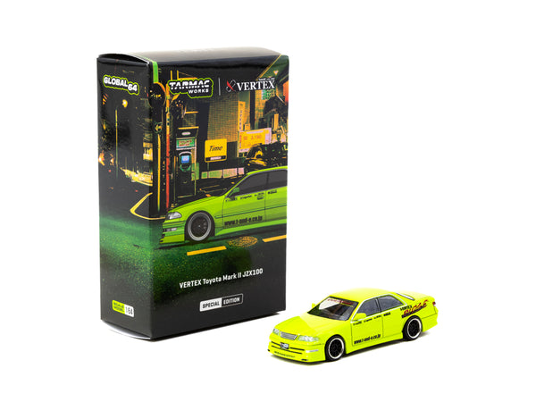 Tarmac Works 1/64 VERTEX Toyota Mark II JZX100 Light Green - Tokyo Aut