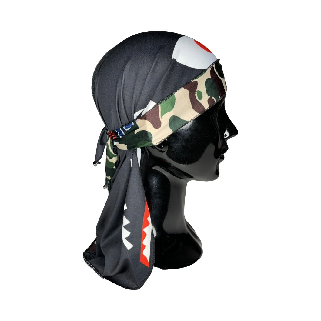Camo/Black Split Bape Durag – THE WAVE CO.