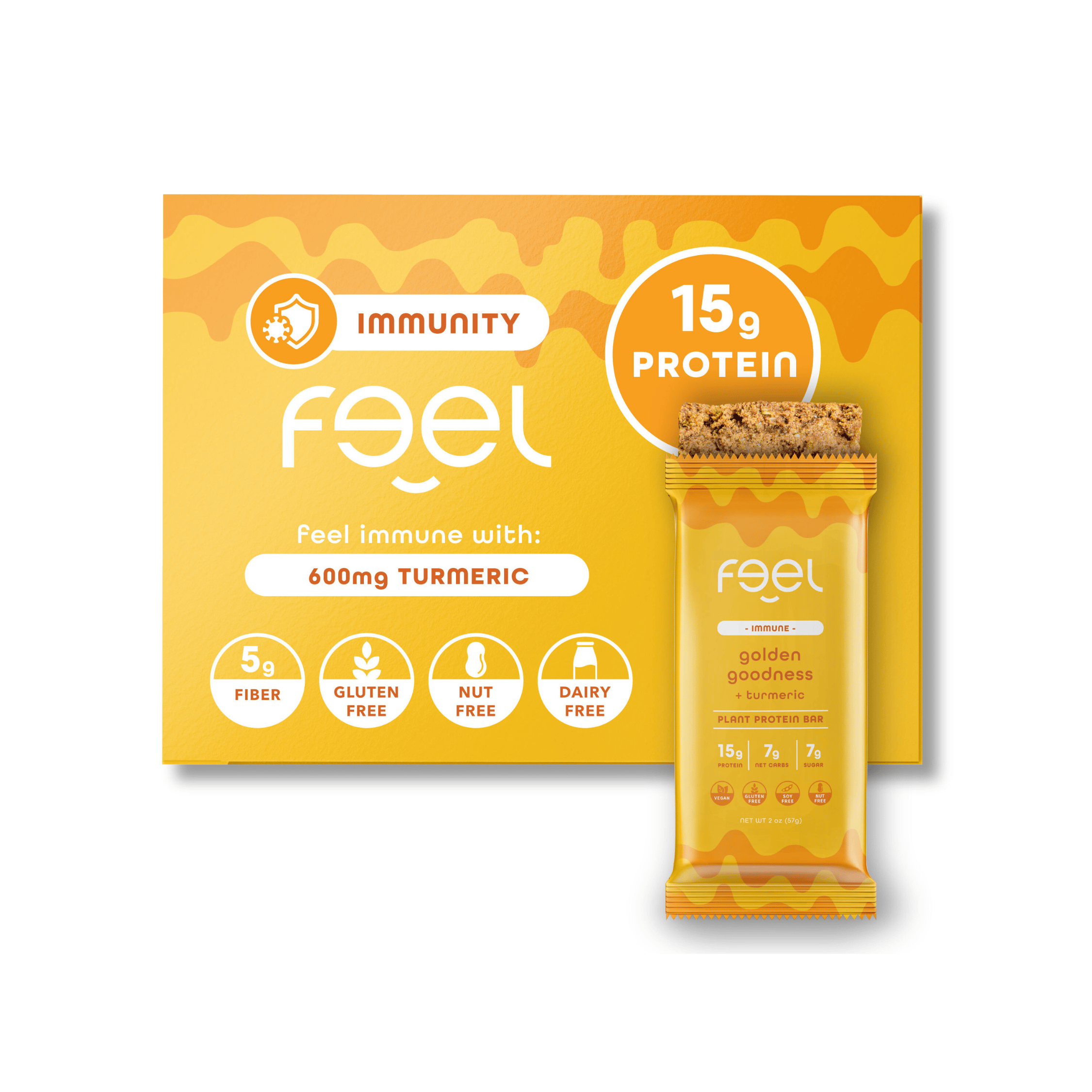 Feel Bars - Golden Goodness - Functional Plant Protein Bars (10