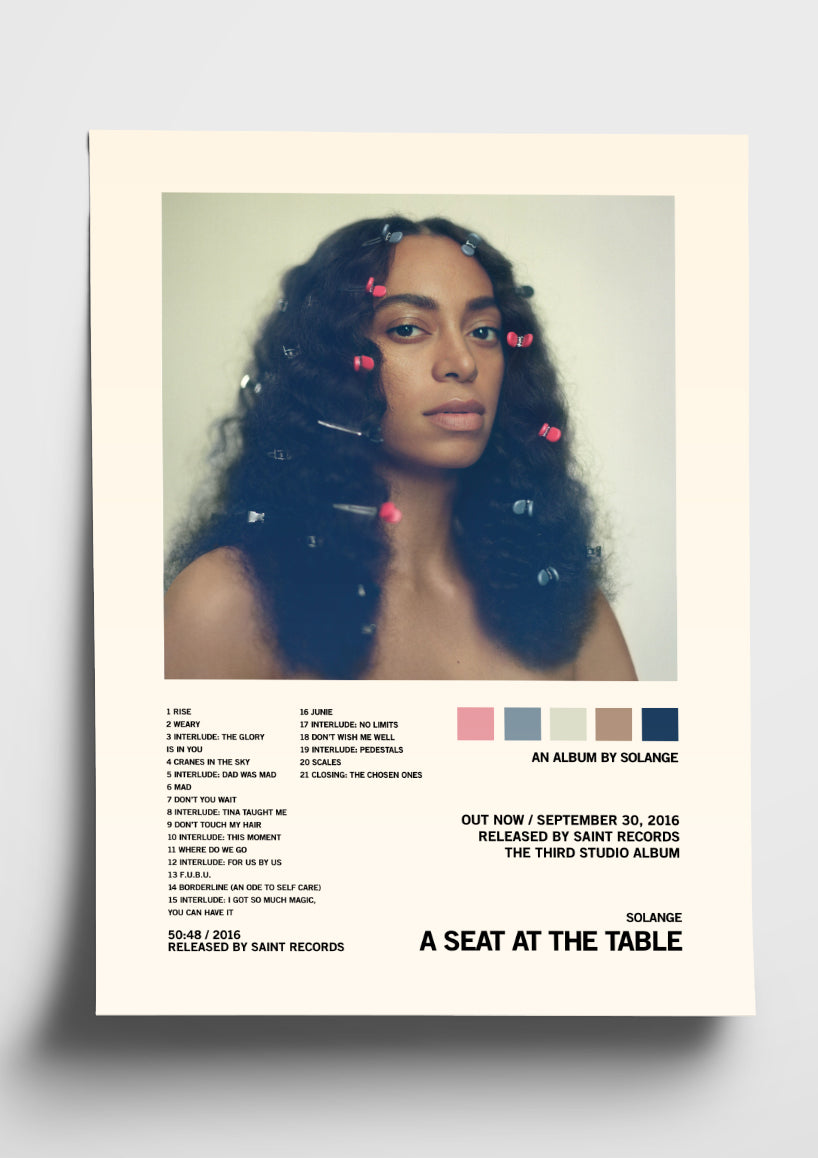 Solange 'A Seat At The Table' Album Art Tracklist Poster – The