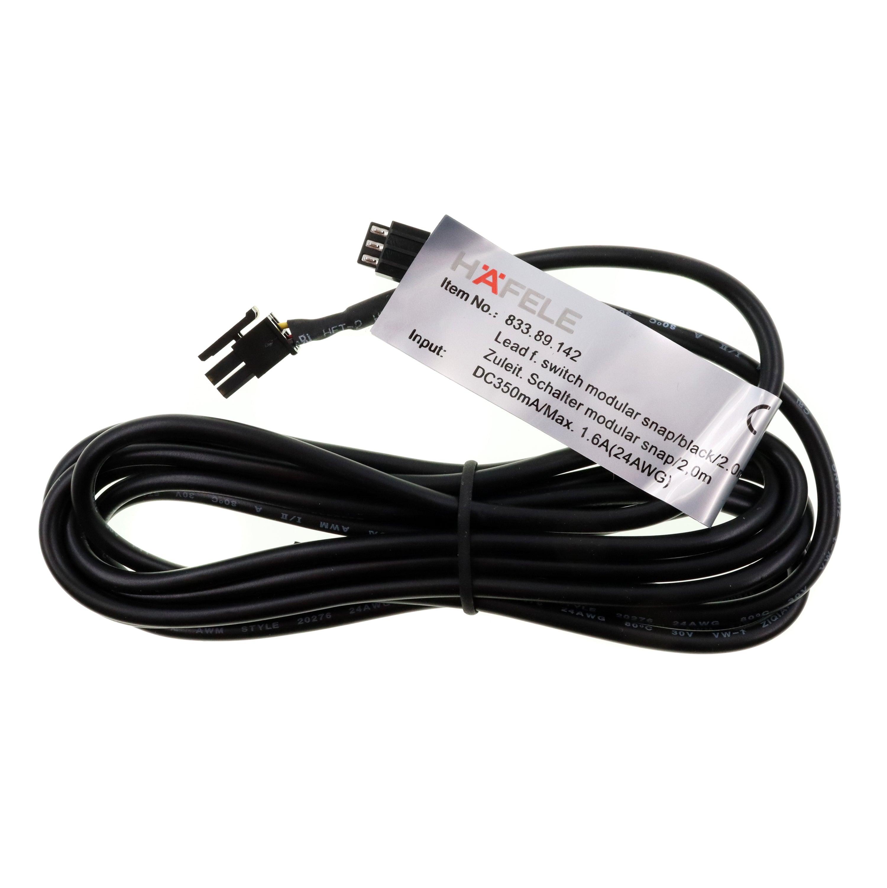 Hafele833.89.142LooxDriverLeadW/Snap-inConnector,12v,2m – Toomanyamps