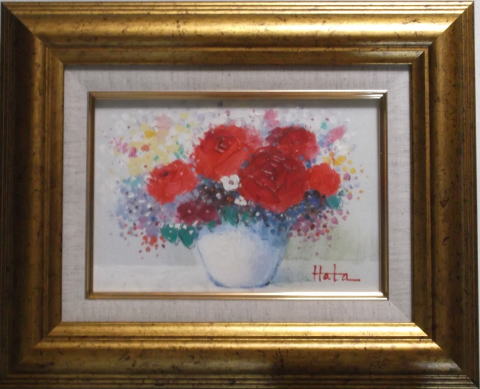 真作】絵画 油彩6号 華やぐ薔薇の饗宴 優雅な一輪一輪 美しい調和 Y104