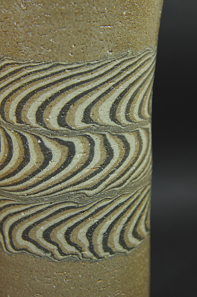 水野双鶴作 練込 花瓶 【器道楽】