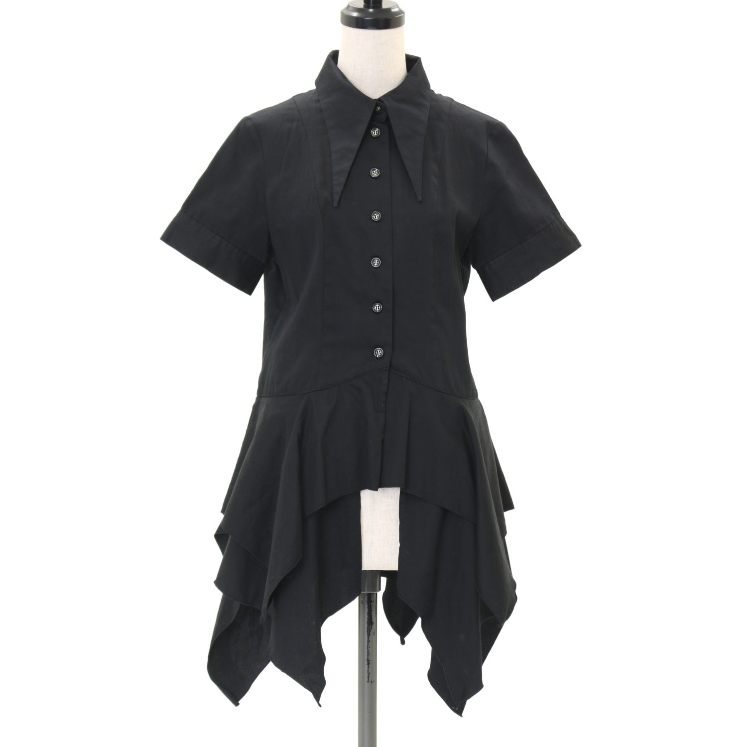 BPN】ブラックピースナウ レース フリル ブラウス ブラック 黒