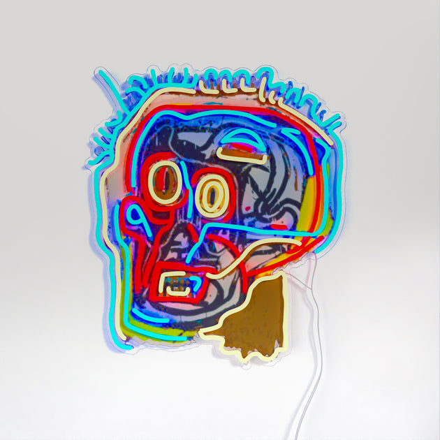 Untitled (Head) YP x Jean Michel Basquiat, LED neon sign – YELLOWPOP