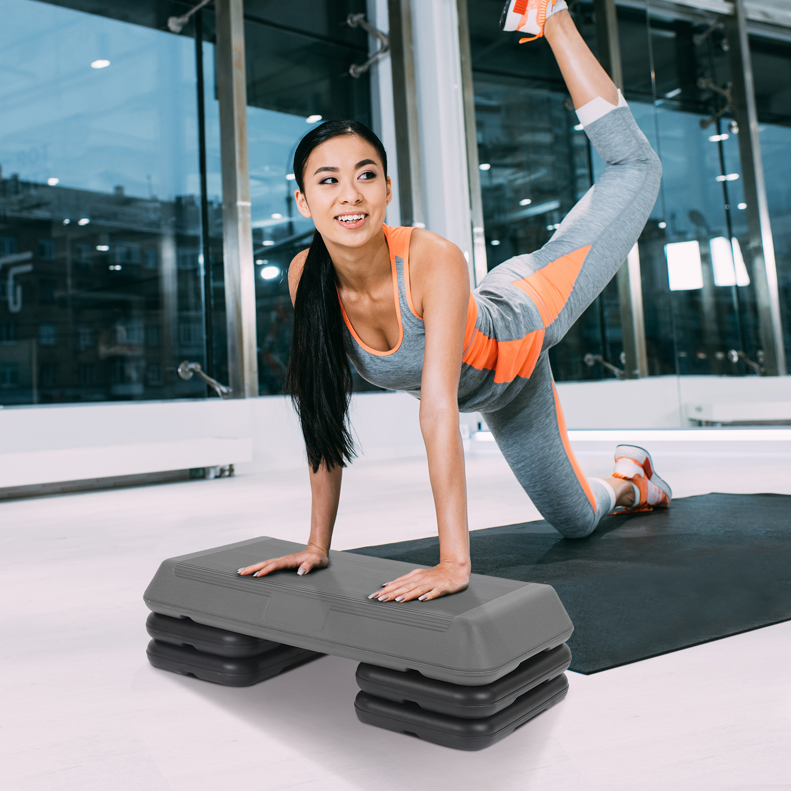 組み立て簡単！ ステップ台 耐荷重125kg エアロビクスステップ