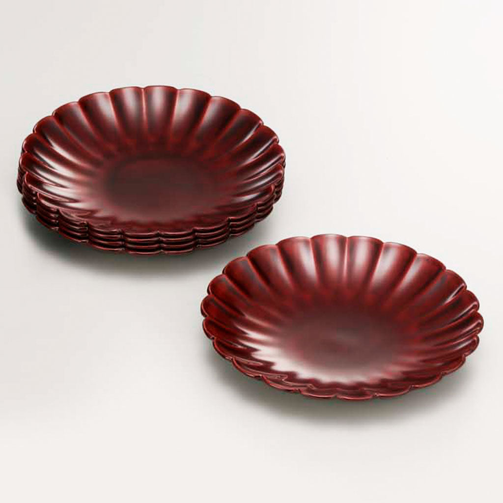 溜 菊彫銘々皿 五客セット – 象彦 公式オンラインショップ