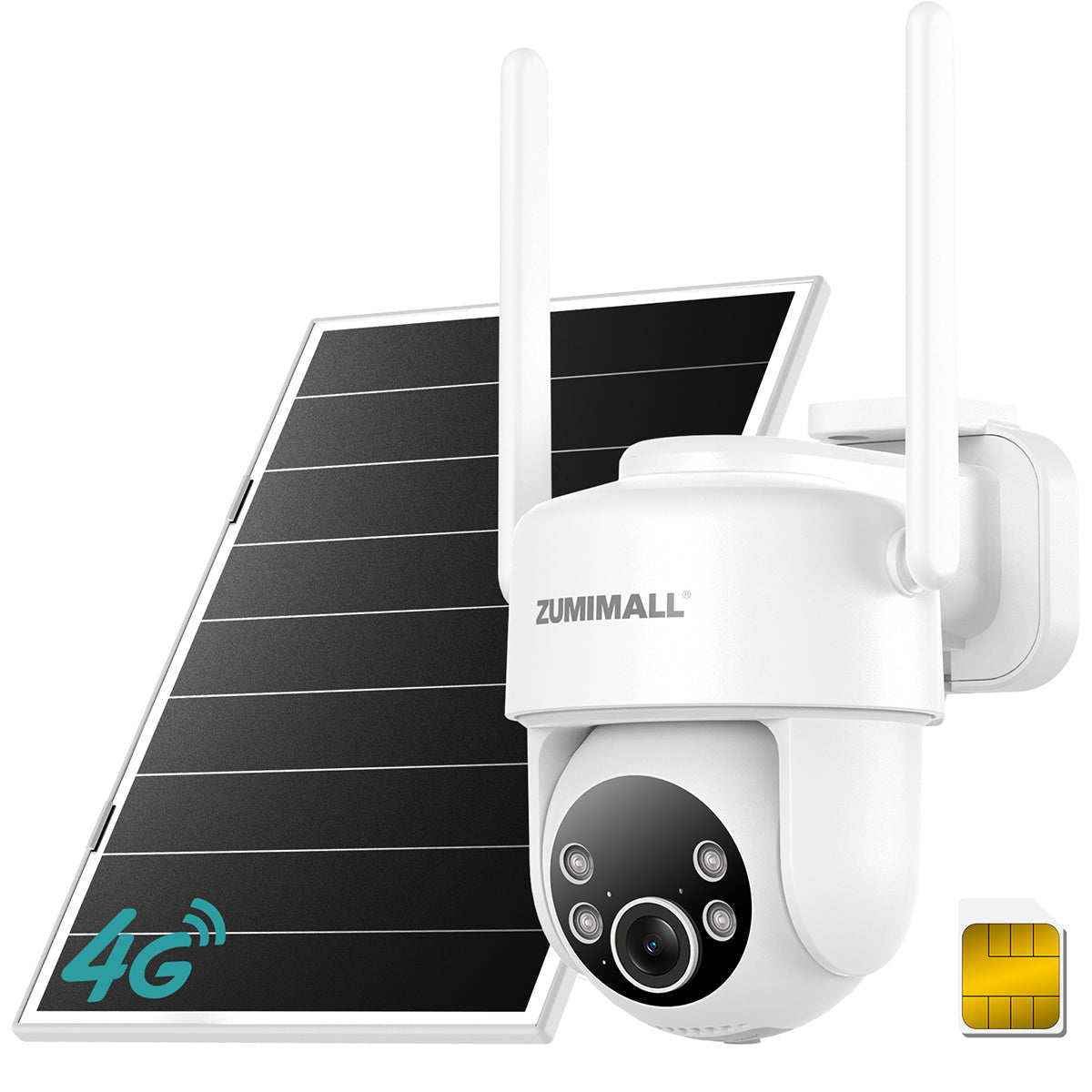 ZUMIMALL 2K AOV Solar-Powered Wireless Security Camera, 24/7