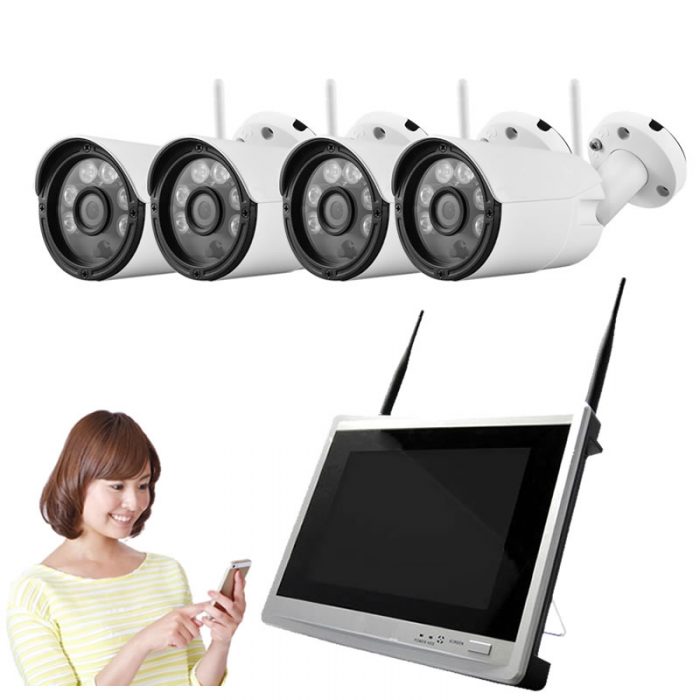 防犯カメラ ワイヤレス 屋外 11インチモニター内蔵NVR | 安達商事株式会社