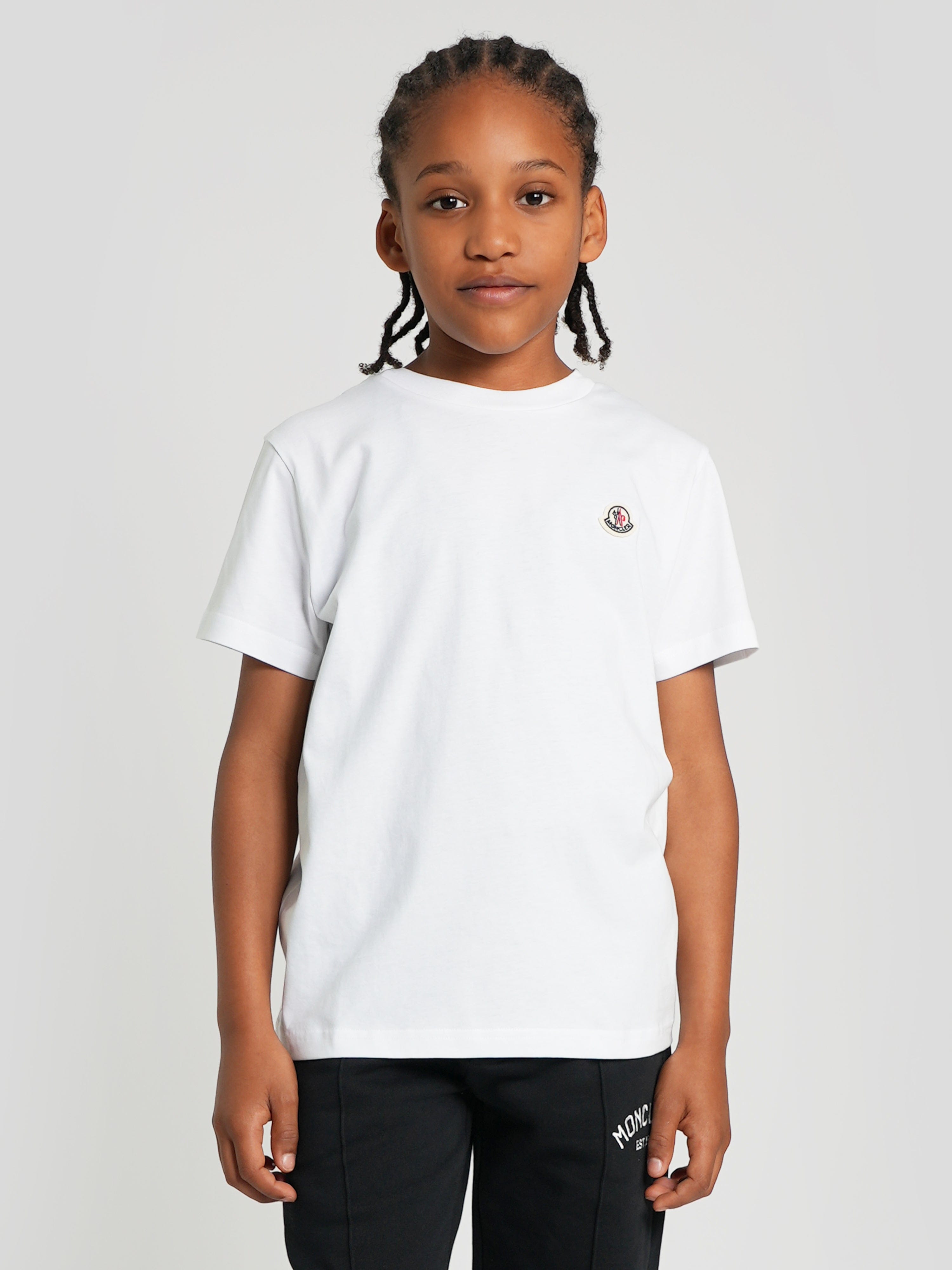 Moncler Enfant Boys Logo T-Shirt in White | Childsplay Clothing