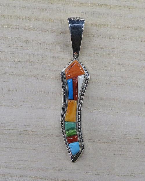 ナバホ族 David Tune マルチカラー インレイ ペンダント1 | 兵庫県赤穂