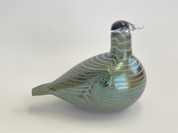 Green marbled Long-Tailed Duck Alli vihreä Oiva Toikka Nuutajärvi