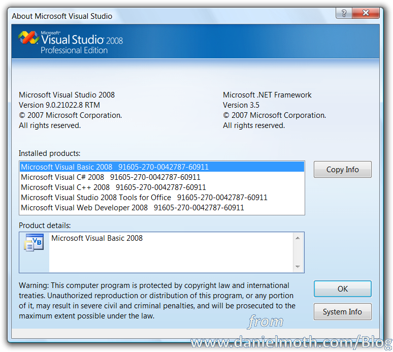 The Moth - Visual Studio 2008 build version 9.0.21022.08