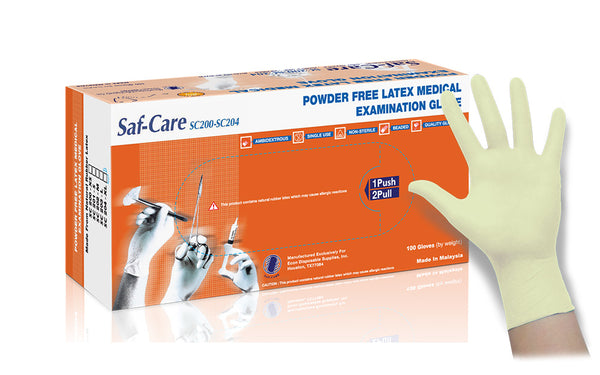 Saf-Care™ Powder Free Latex Examination Gloves (Case of 1,000