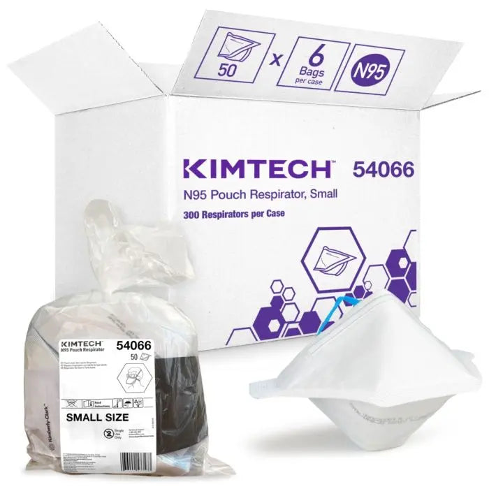 Kimberly-Clark Kimtech 54066 N95 Pouch Respirator, White, Small