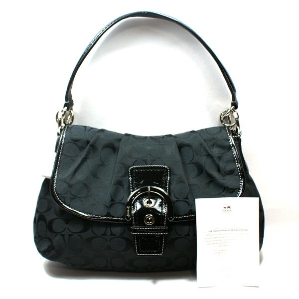 Coach Soho Signature Flap Shoulder Bag Black #17093 | Coach 17093