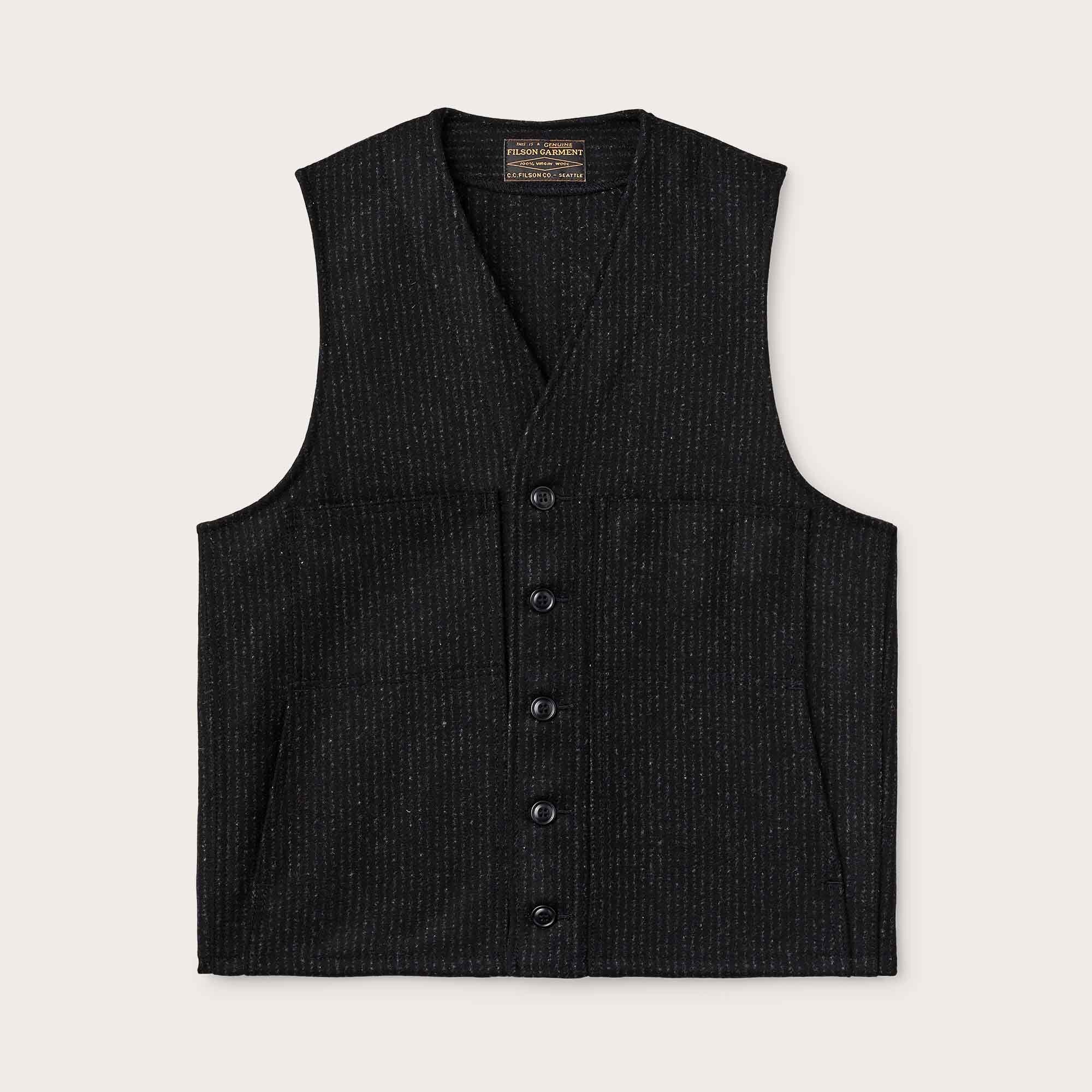 Mackinaw wool vest by Filson | Black charcoal / rop (Grey)