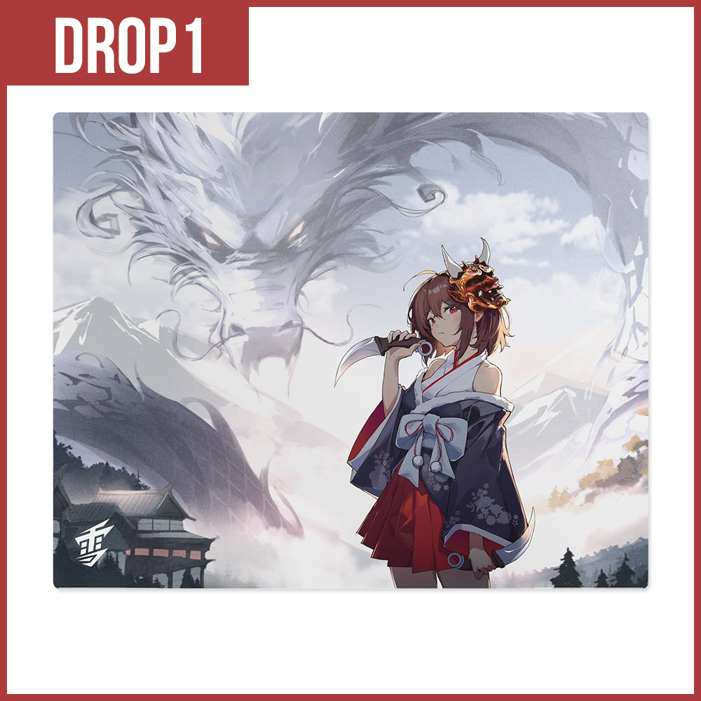 Yuki Aim(ユキエイム) ガラスマウスパッド Glass Mousepad Oni 2.0