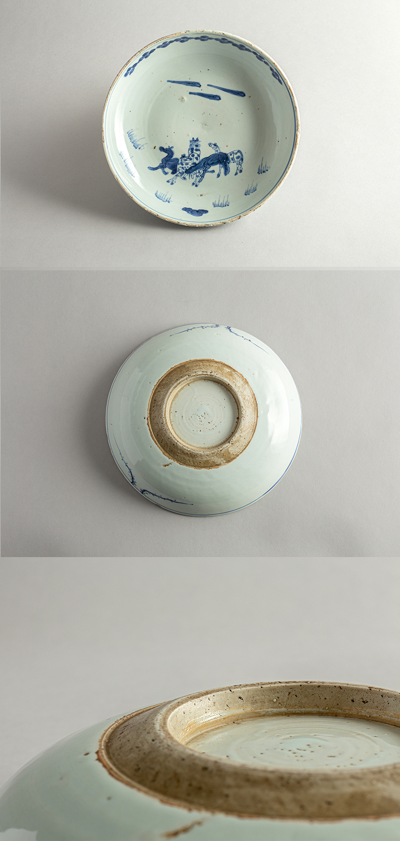 古美術 吉戸 - 明時代 古染付群馬図七寸皿 | 古美術品専門サイト