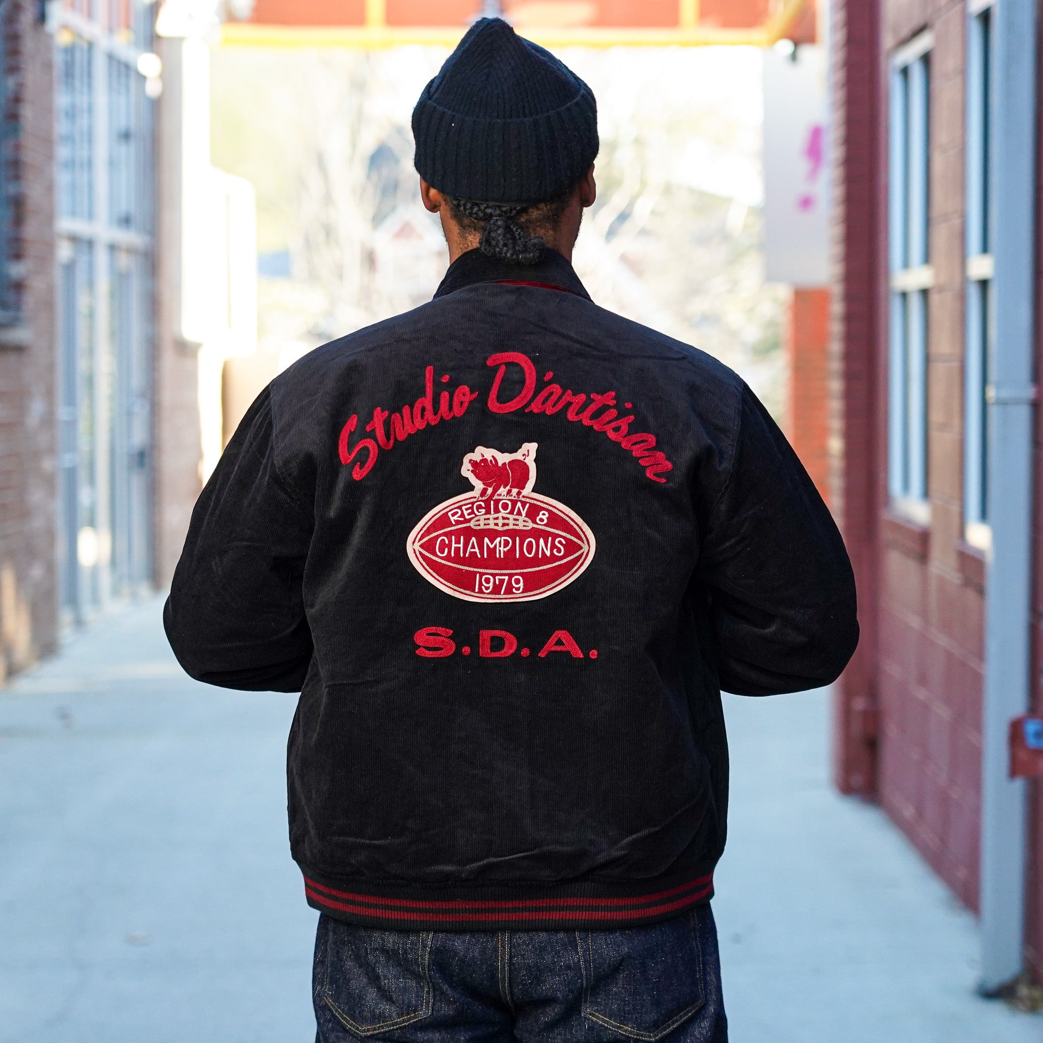 Studio D'Artisan 4626 Corduroy Stadium Jacket - Black – Guilty Party