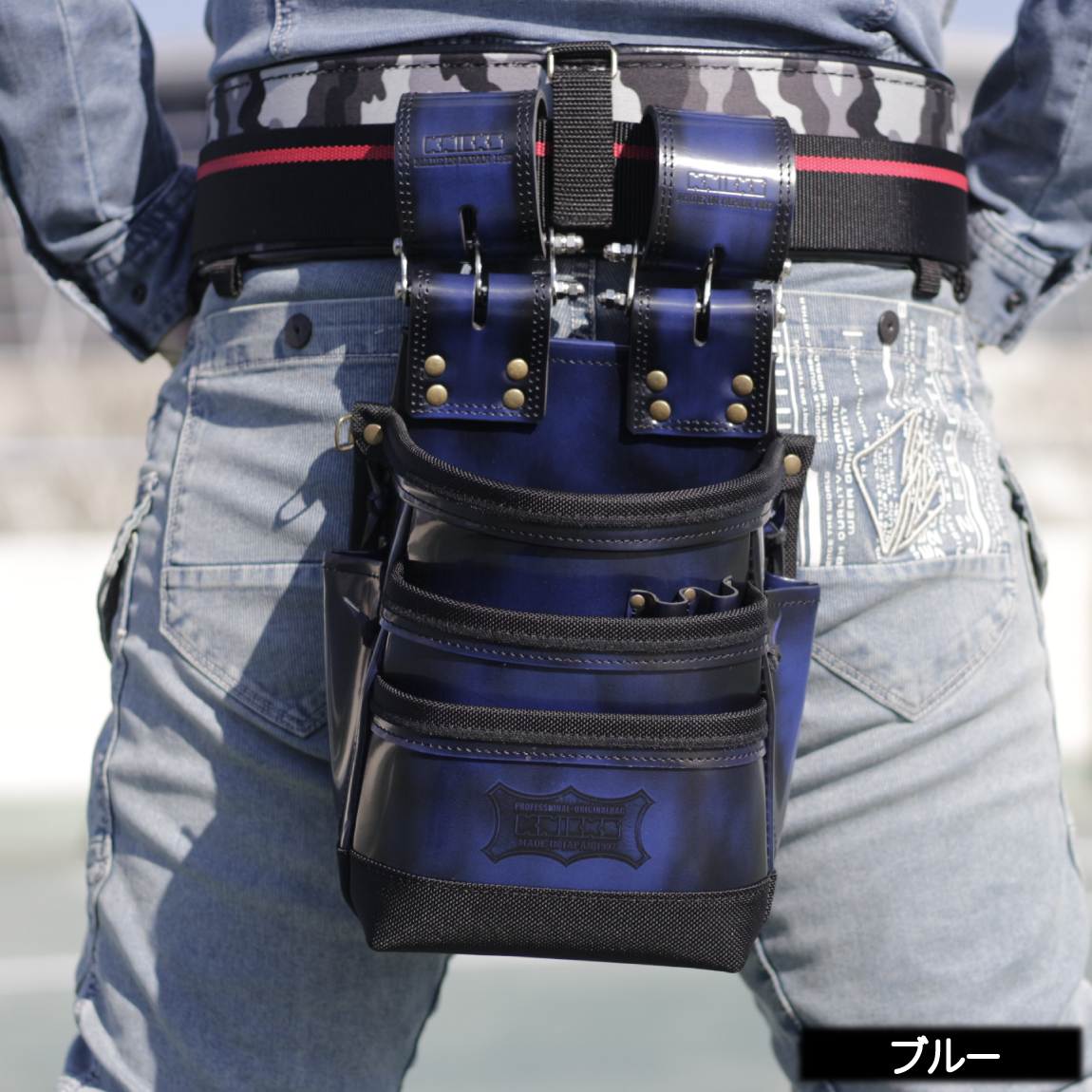 ニックス アドバンガラス革 チェーンタイプ3段腰袋 【バリスティック