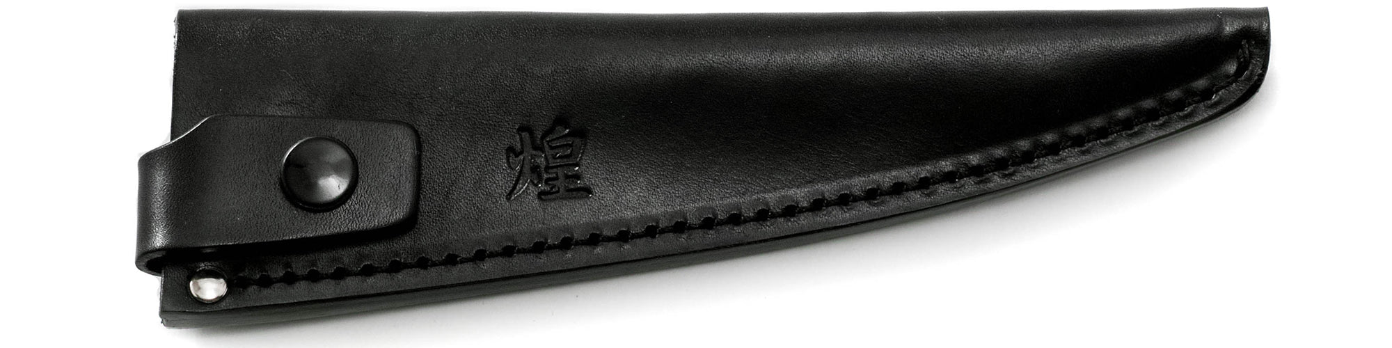 包丁サヤ手作り革製鞘骨スキ角型 – 堺一文字光秀