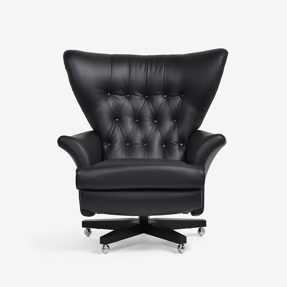 アームチェア「SIXTY TWO 6250」キャスター付 革ブラック | 【公式
