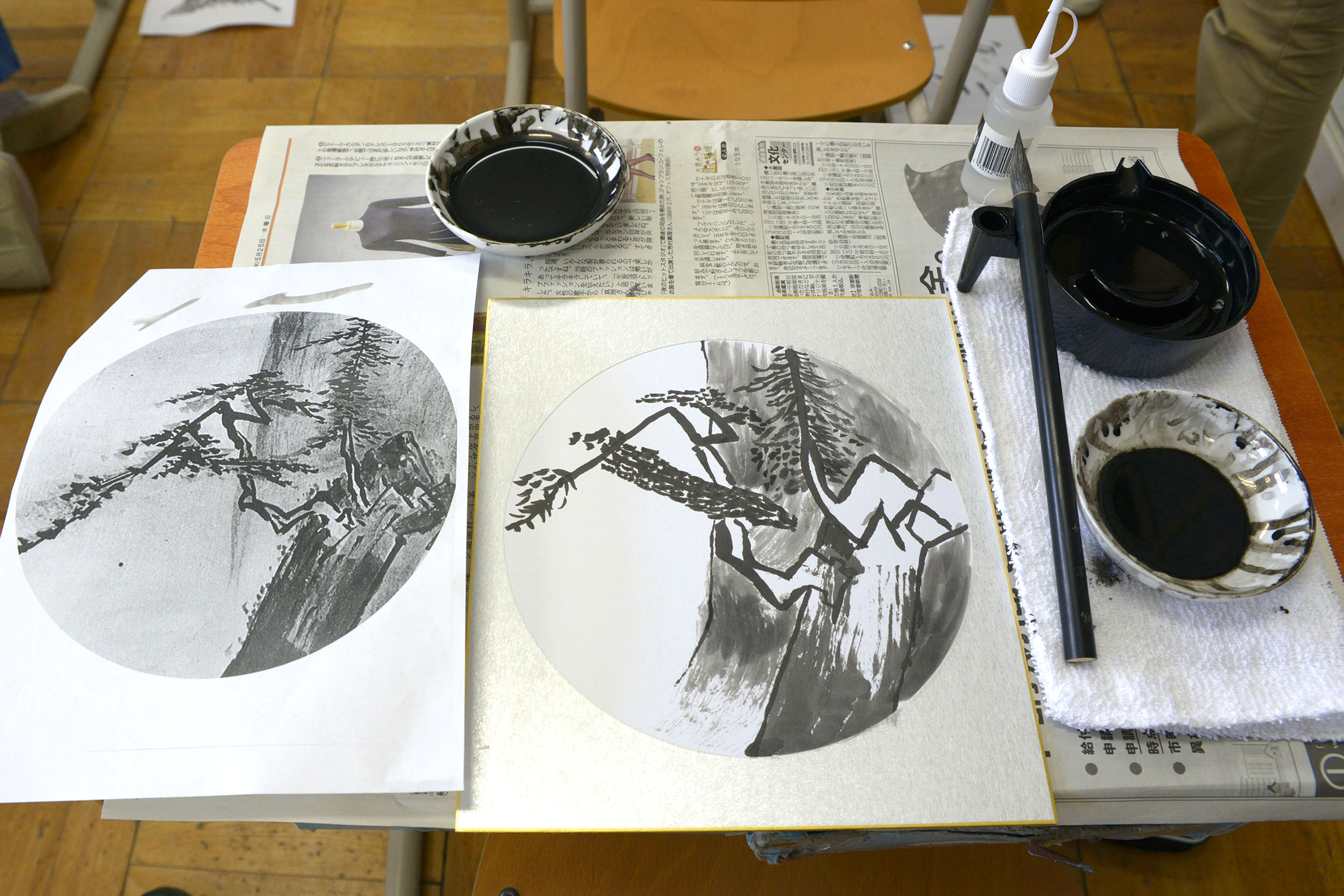 水墨画にチャレンジ！」 下京雅小学校の児童が「水墨画」に挑戦 | 京都