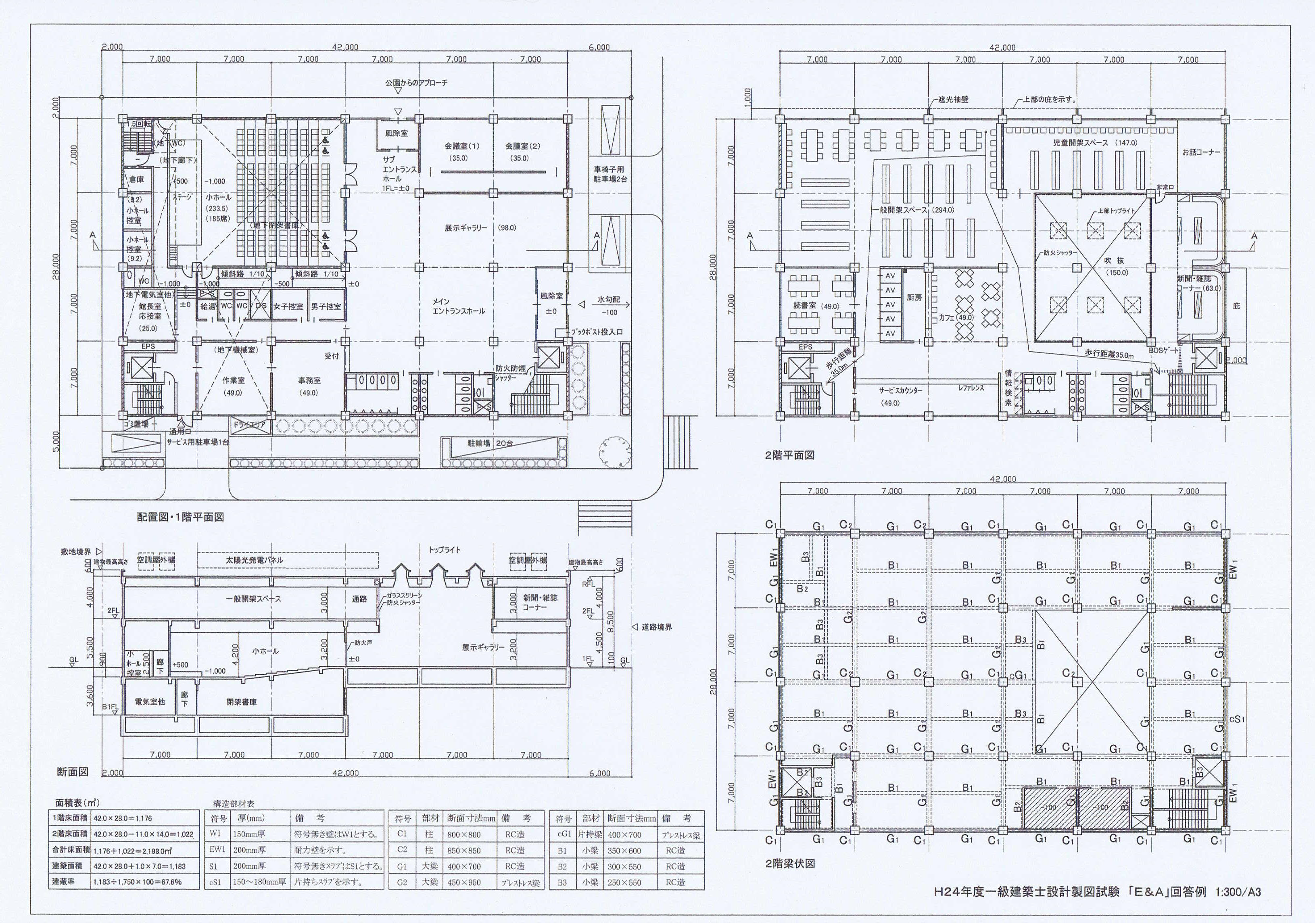 H24年度一級建築士設計製図試験ー回答例