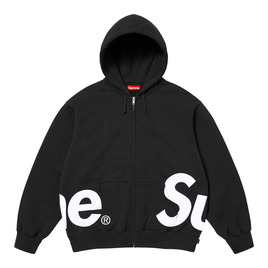 Supreme Big Logo Zip Up Hoodie Black | Kenshi