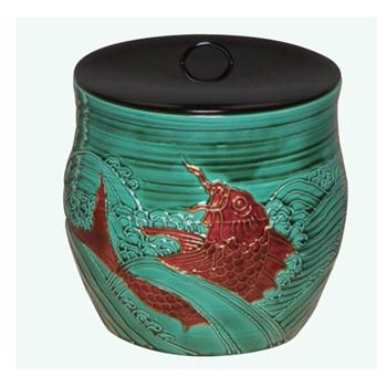 水指 青交趾 荒磯 淡々斎好写【販売】-茶道具は京都しみず孔昌堂