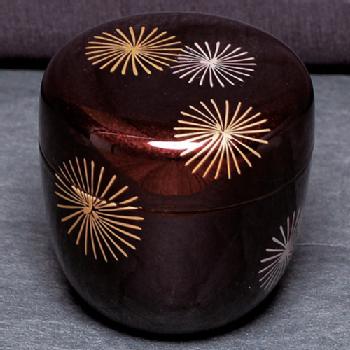 溜塗中棗 唐松蒔絵【販売】-茶道具は京都しみず孔昌堂