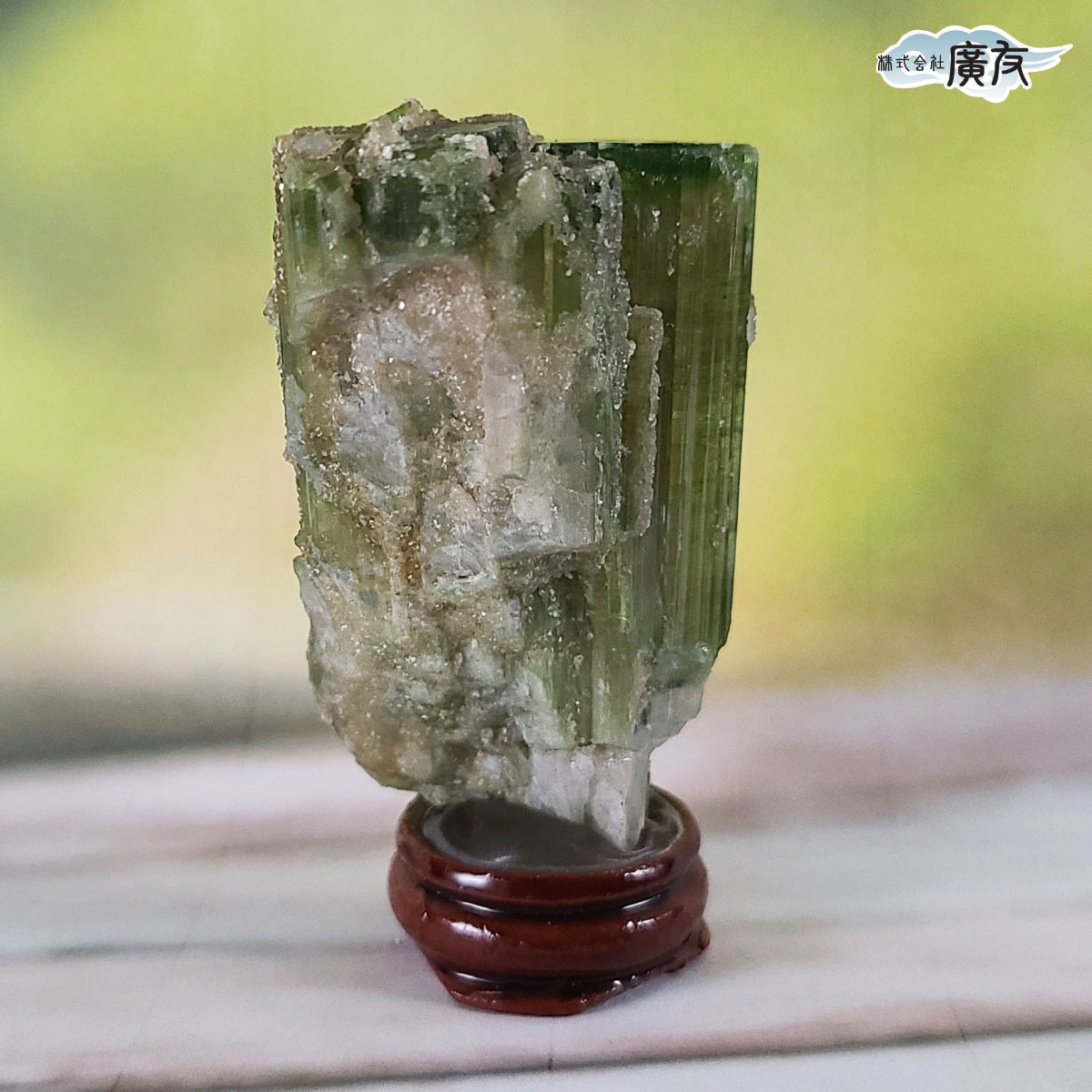 ウォーターメロントルマリン原石(台付) 現品限り(廣友)【新商品