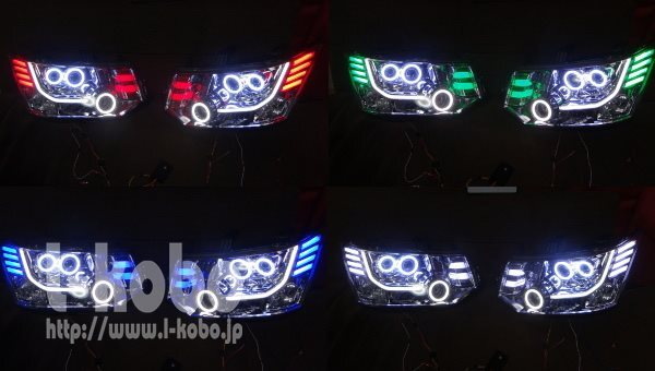 デリカD5ヘッドライト4 アクリル ｜【エルコボ】ヘッドライト、テール