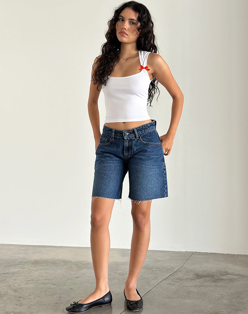 White with Red Bows Top | Jiniso – motelrocks.com