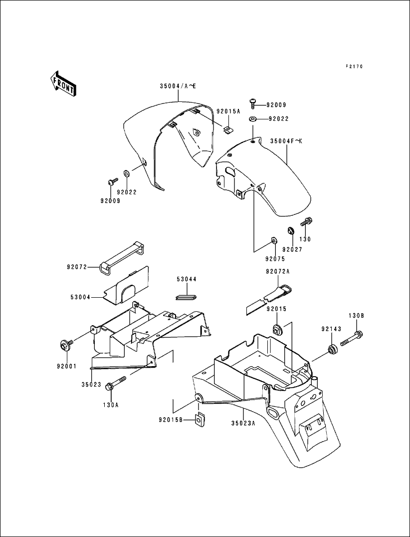 Powersports Kawasaki - ZX750 (NINJA ZX7R) 1997 - Fenders