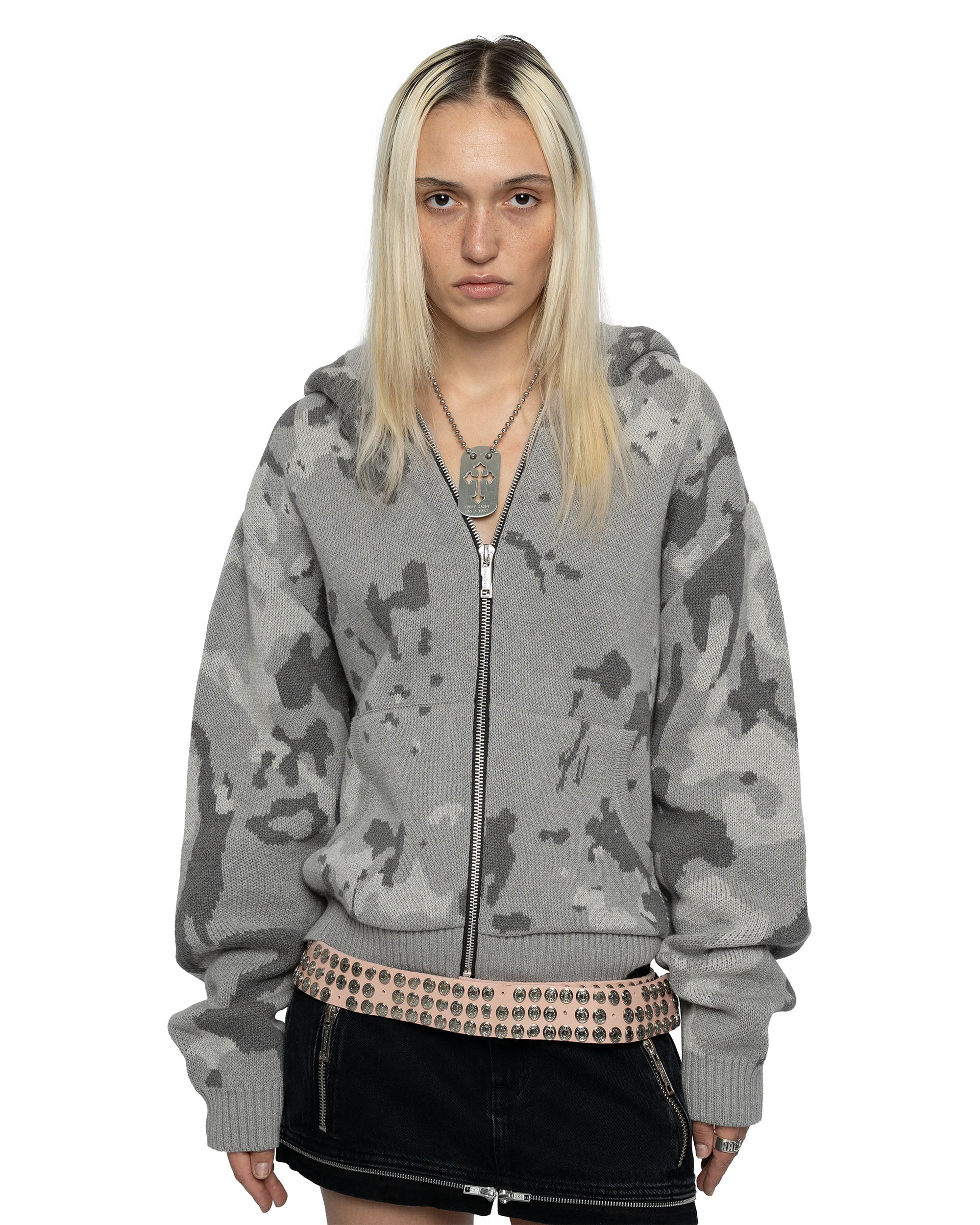 Grey Camo Knit Hoodie – Racer Worldwide
