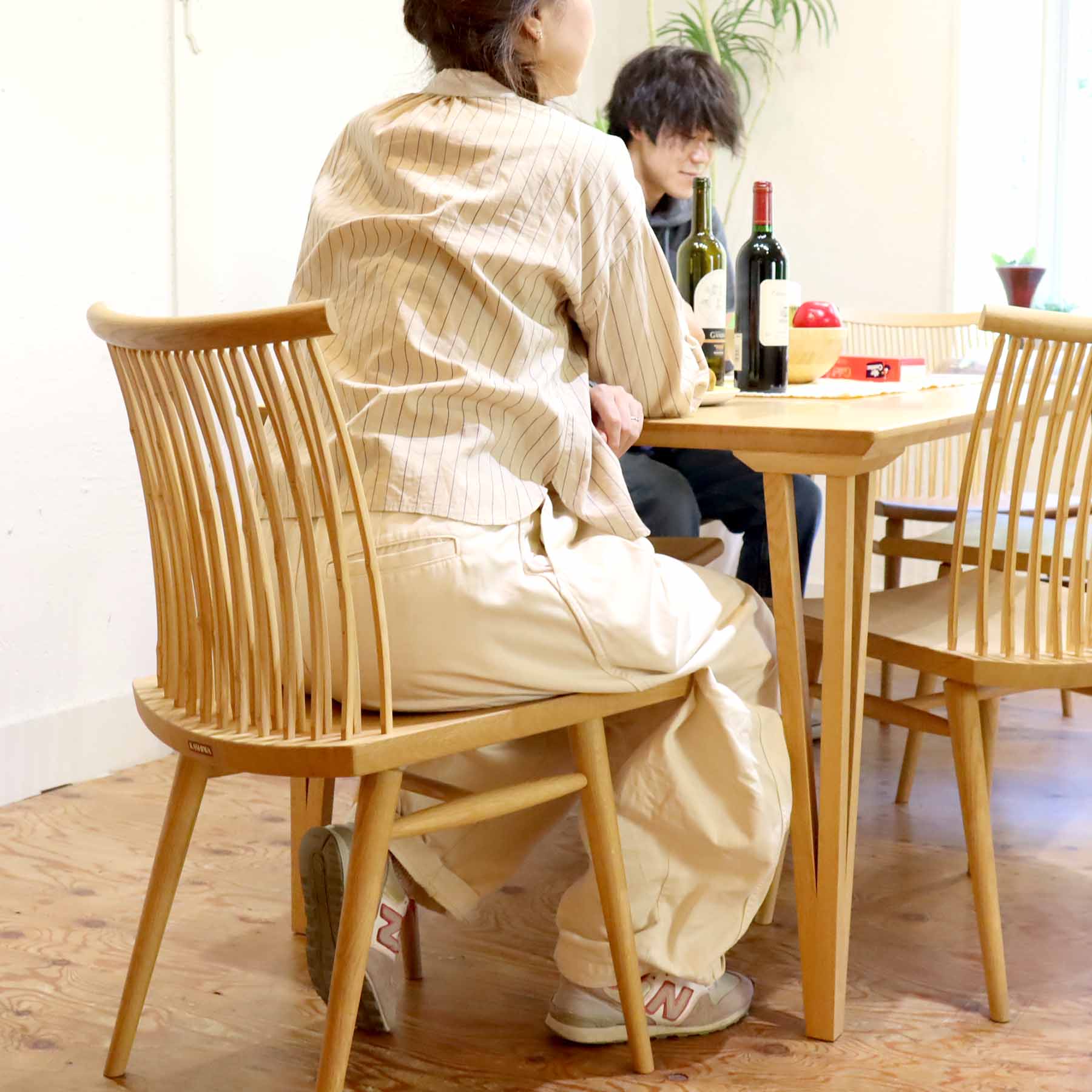 柏木工/KASHIWA｜ダイニングチェア 竹 ナラ無垢材 住宅展示場展示品