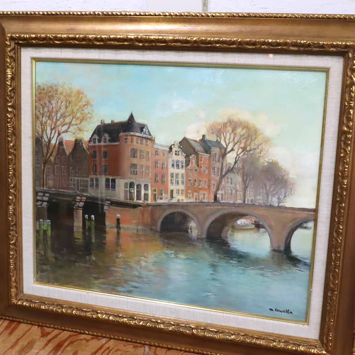 マルセル・ケルヴェラ / Marcel Kervella レギュラー運河 油彩 油絵