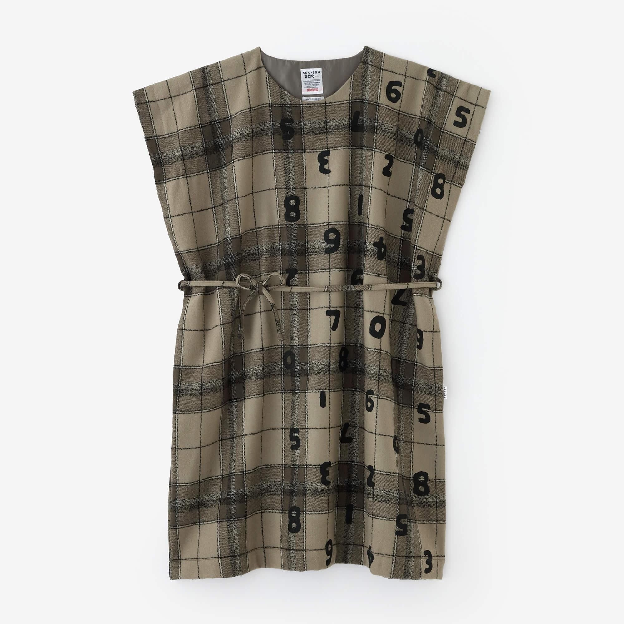 net限定】梳毛（そもう） 格子織（こうしおり） 長方形衣（ちょうほう