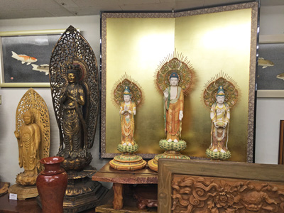 木彫 四天王 漆仕上げ 仏像 彫刻 多聞天 広目天 増長天 持国天 販売